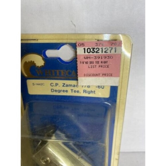 WHITE CAP MARINE TEE 60 DEGREE MODEL S-1442C USE RIGHT / 7/8" ZAMAC - Picture 2 of 4